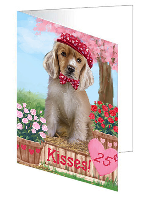 Rosie 25 Cent Kisses Cocker Spaniel Dog Handmade Artwork Assorted Pets Greeting Cards and Note Cards with Envelopes for All Occasions and Holiday Seasons GCD72068