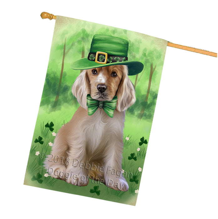 St. Patricks Day Irish Portrait Cocker Spaniel Dog House Flag FLG65023