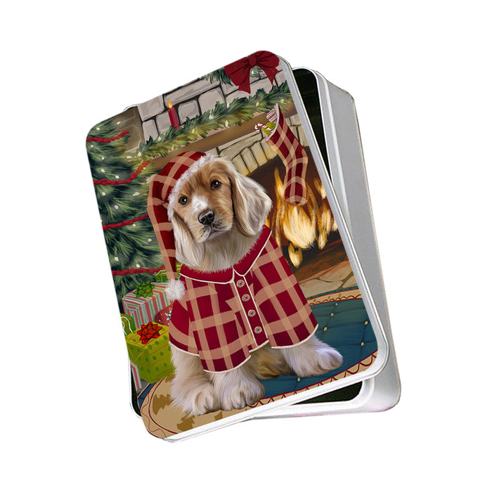 The Stocking was Hung Cocker Spaniel Dog Photo Storage Tin PITN55229