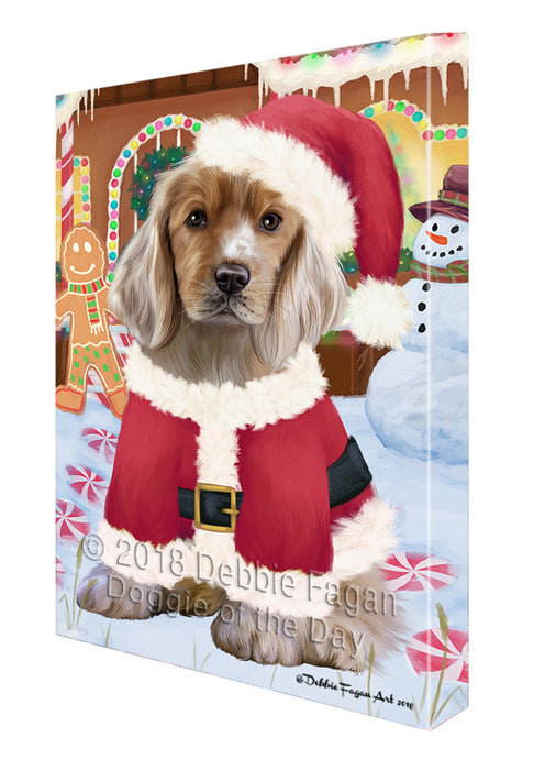 Christmas Gingerbread House Candyfest Cocker Spaniel Dog Canvas Print Wall Art Décor CVS129068