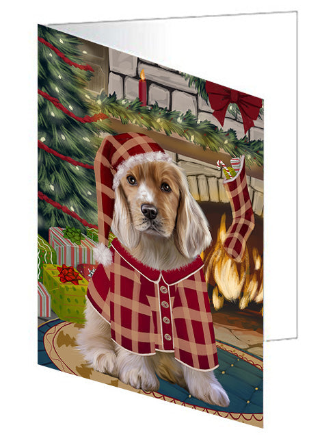 The Stocking was Hung Blue Heeler Dog Handmade Artwork Assorted Pets Greeting Cards and Note Cards with Envelopes for All Occasions and Holiday Seasons GCD70190
