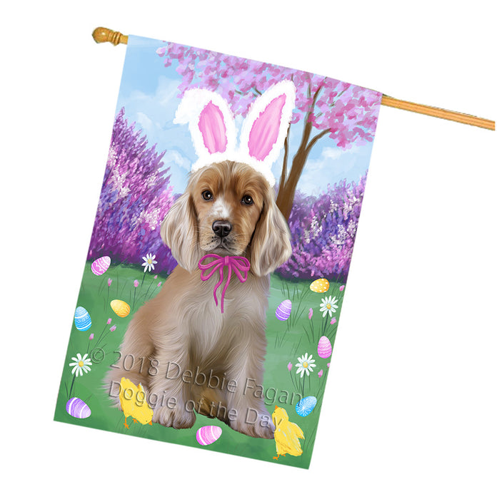 Easter Holiday Cocker Spaniel Dog House Flag FLG57601
