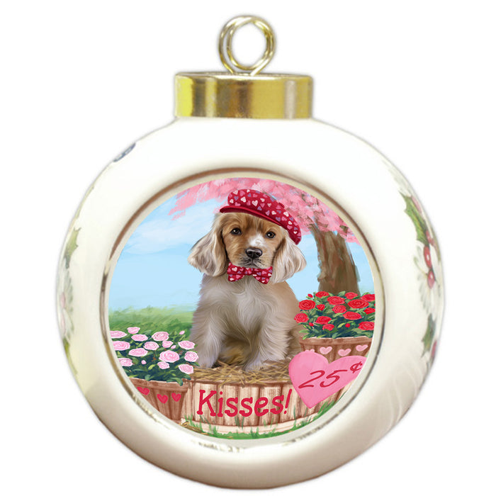 Rosie 25 Cent Kisses Cocker Spaniel Dog Round Ball Christmas Ornament RBPOR56207