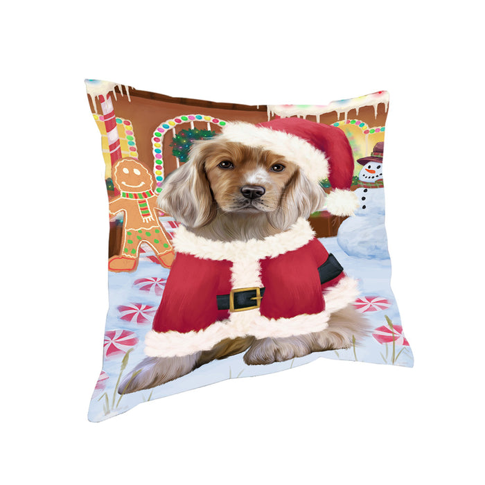 Christmas Gingerbread House Candyfest Cocker Spaniel Dog Pillow PIL79556