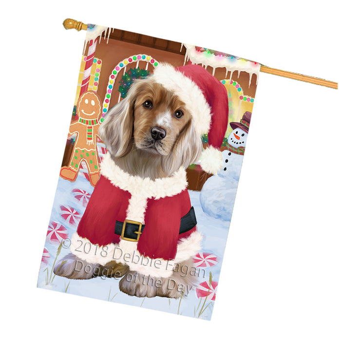 Christmas Gingerbread House Candyfest Cocker Spaniel Dog House Flag FLG57000