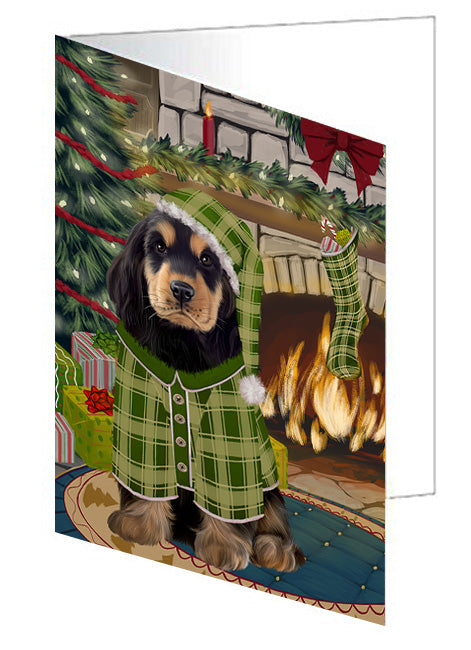 The Stocking was Hung Blue Heeler Dog Handmade Artwork Assorted Pets Greeting Cards and Note Cards with Envelopes for All Occasions and Holiday Seasons GCD70187
