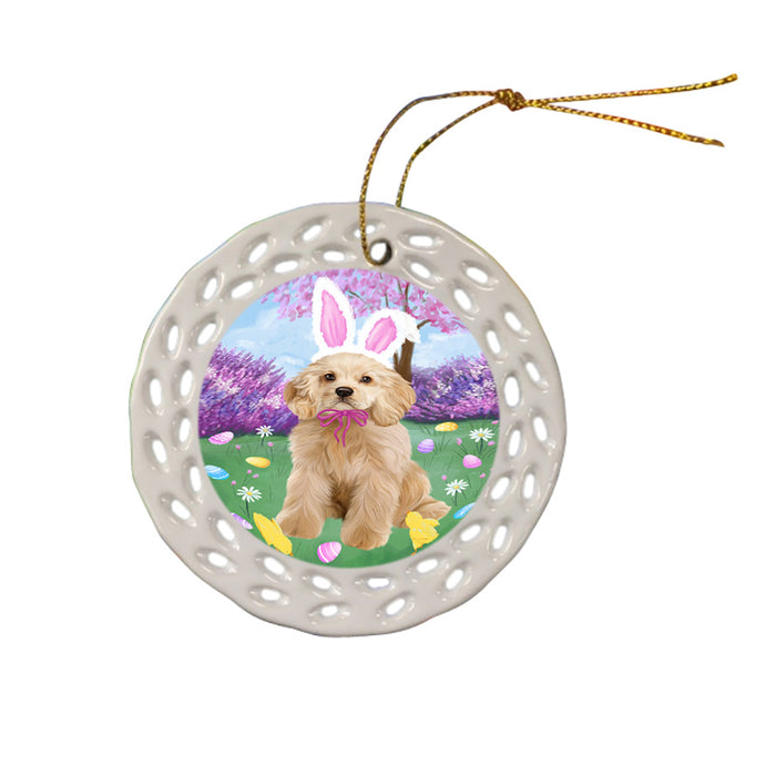 Easter Holiday Cocker Spaniel Dog Ceramic Doily Ornament DPOR57297