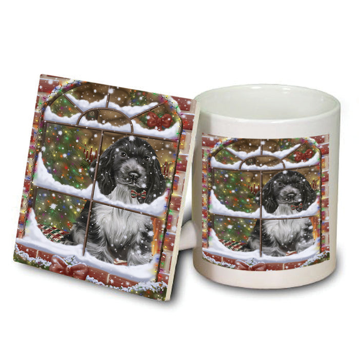 Please Come Home For Christmas Cocker Spaniel Dog Sitting In Window Mug and Coaster Set MUC53620