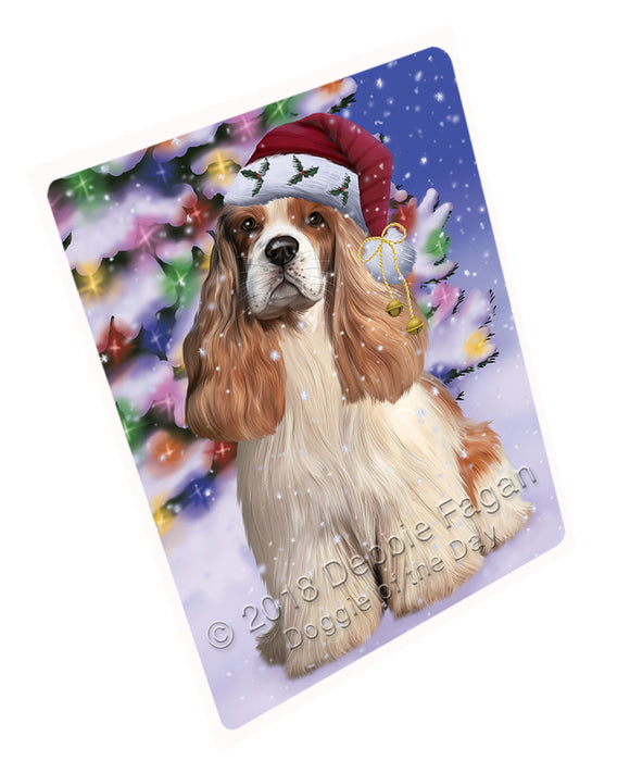 Winterland Wonderland Cocker Spaniel Dog In Christmas Holiday Scenic Background Cutting Board C65691