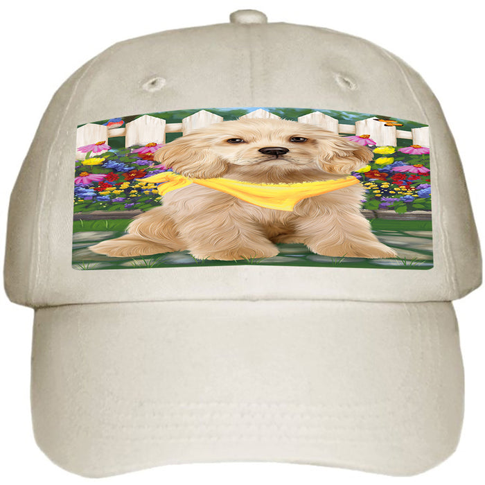 Spring Floral Cocker Spaniel Dog Ball Hat Cap HAT60492