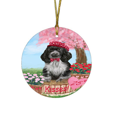 Rosie 25 Cent Kisses Cocker Spaniel Dog Round Flat Christmas Ornament RFPOR56208