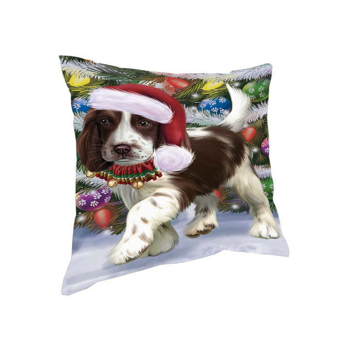 Trotting in the Snow Cocker Spaniel Dog Pillow PIL70668