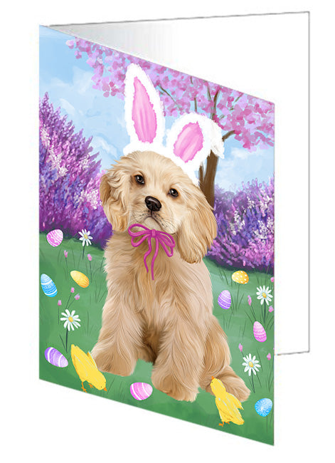 Easter Holiday Cocker Spaniel Dog Handmade Artwork Assorted Pets Greeting Cards and Note Cards with Envelopes for All Occasions and Holiday Seasons GCD76202