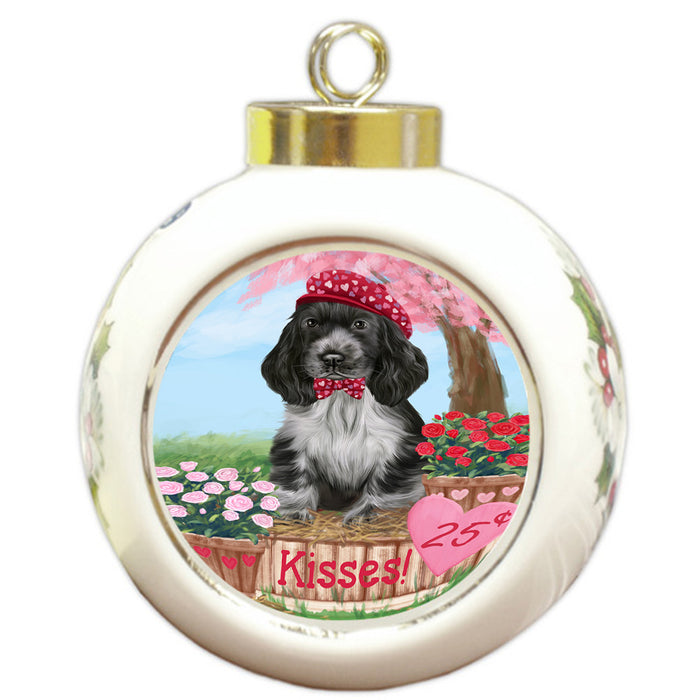 Rosie 25 Cent Kisses Cocker Spaniel Dog Round Ball Christmas Ornament RBPOR56208