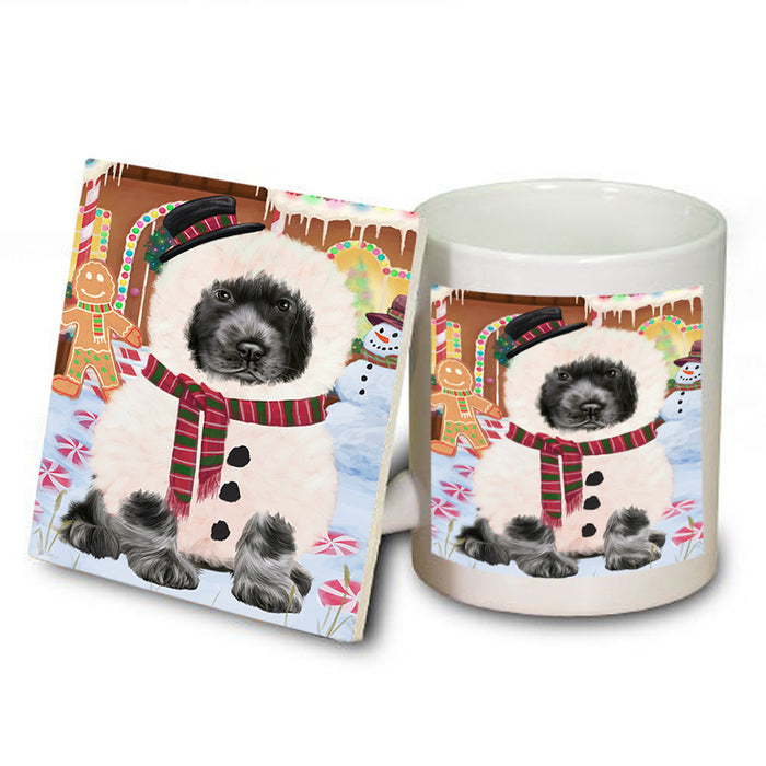 Christmas Gingerbread House Candyfest Cocker Spaniel Dog Mug and Coaster Set MUC56309