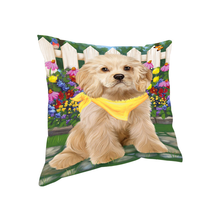 Spring Floral Cocker Spaniel Dog Pillow PIL65168