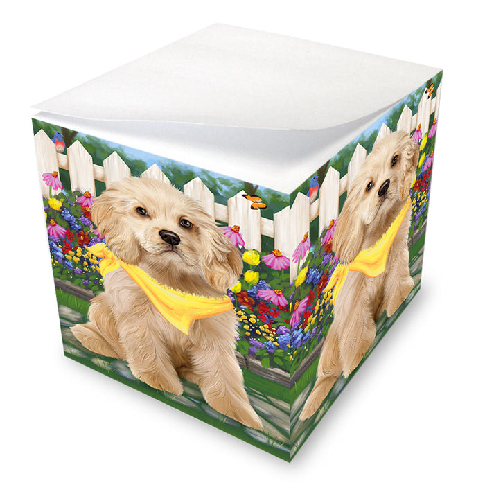 Spring Floral Cocker Spaniel Dog Note Cube NOC52201