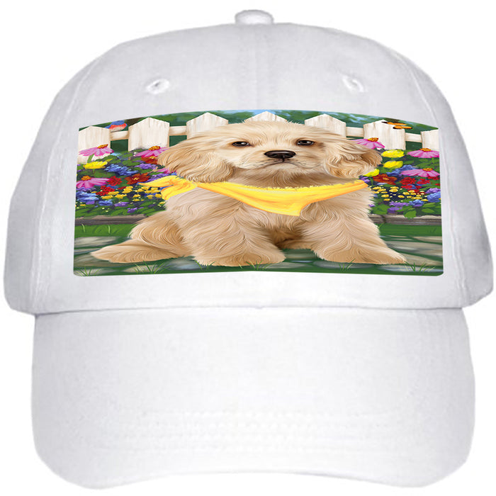 Spring Floral Cocker Spaniel Dog Ball Hat Cap HAT60492
