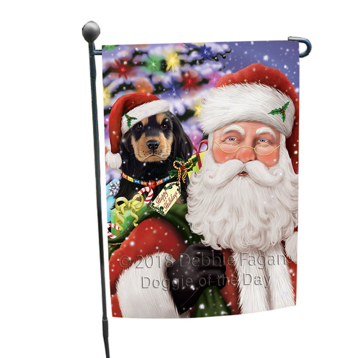 Santa Carrying Cocker Spaniel Dog and Christmas Presents Garden Flag GFLG53747