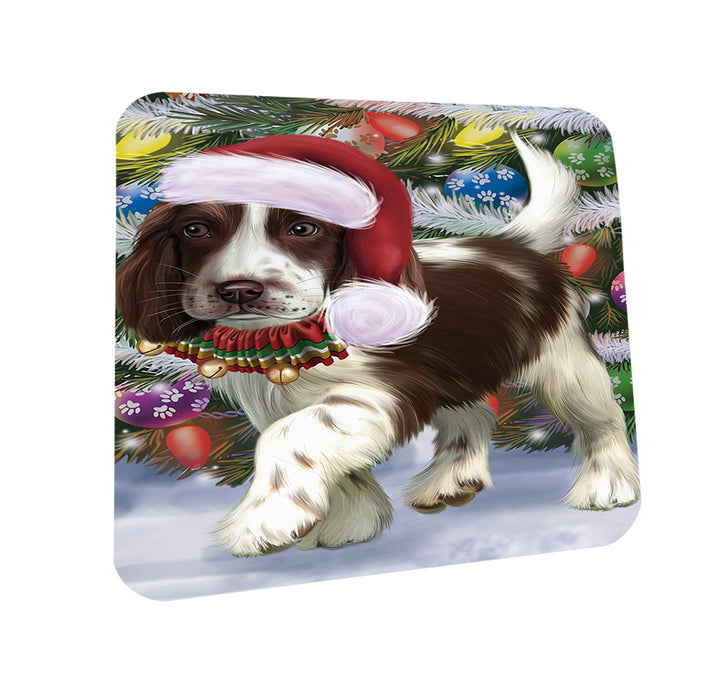 Trotting in the Snow Cocker Spaniel Dog Coasters Set of 4 CST55393