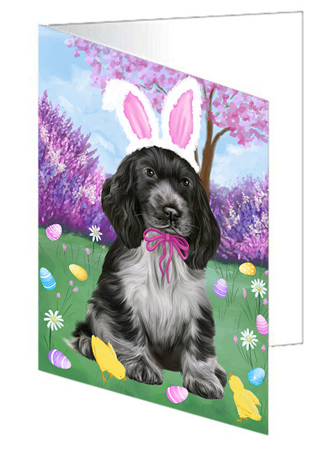 Easter Holiday Cocker Spaniel Dog Handmade Artwork Assorted Pets Greeting Cards and Note Cards with Envelopes for All Occasions and Holiday Seasons GCD76205