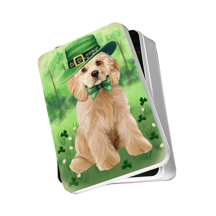 St. Patricks Day Irish Portrait Cocker Spaniel Dog Photo Storage Tin PITN56944