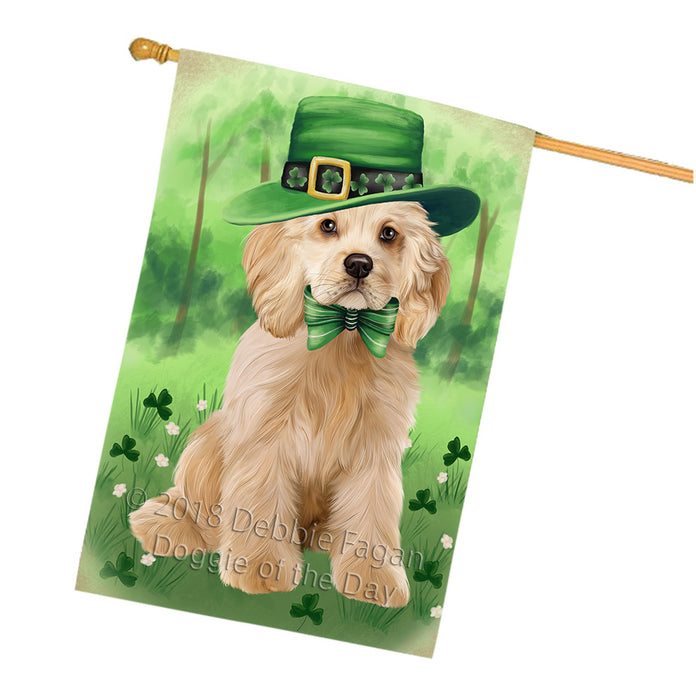 St. Patricks Day Irish Portrait Cocker Spaniel Dog House Flag FLG65025