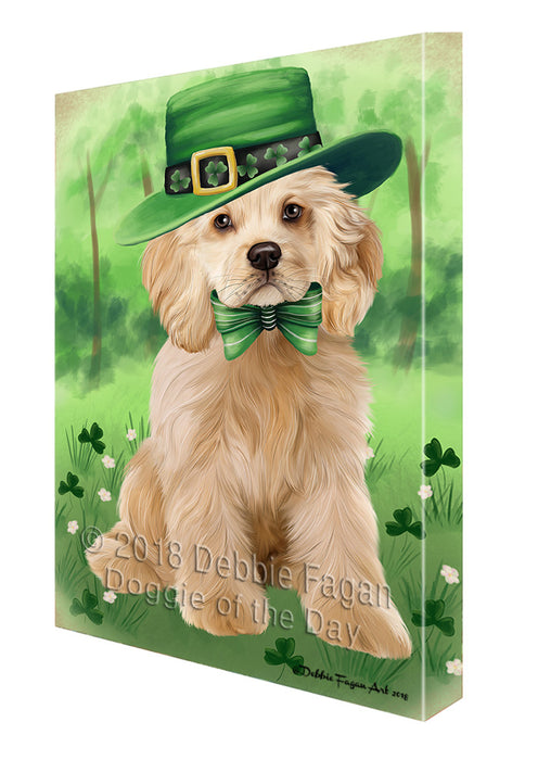 St. Patricks Day Irish Portrait Cocker Spaniel Dog Canvas Print Wall Art Décor CVS135449