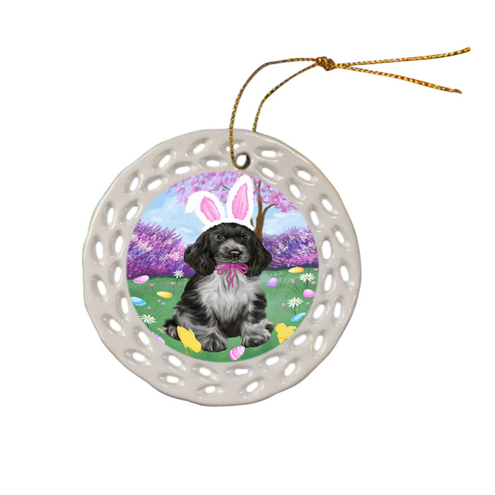 Easter Holiday Cocker Spaniel Dog Ceramic Doily Ornament DPOR57298