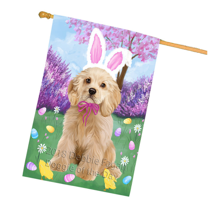 Easter Holiday Cocker Spaniel Dog House Flag FLG57603