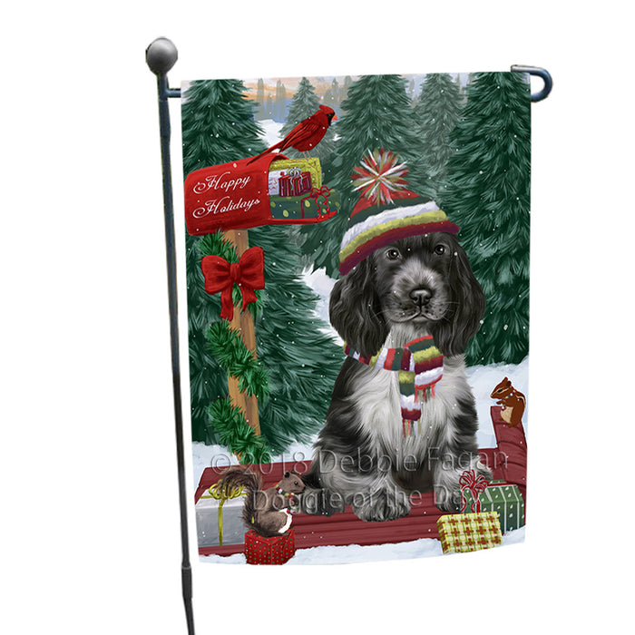Merry Christmas Woodland Sled Cocker Spaniel Dog Garden Flag GFLG55207