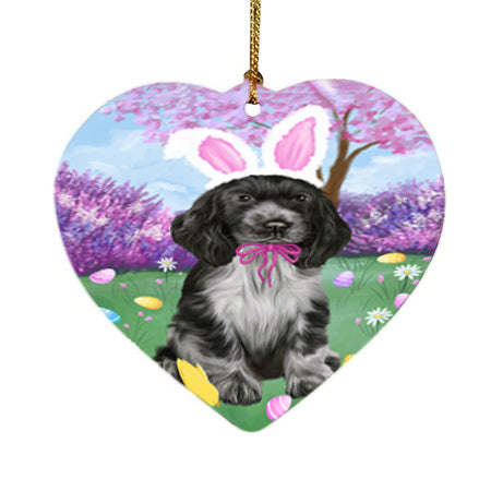 Easter Holiday Cocker Spaniel Dog Heart Christmas Ornament HPOR57298