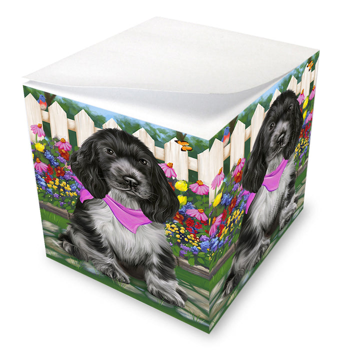 Spring Floral Cocker Spaniel Dog Note Cube NOC52202