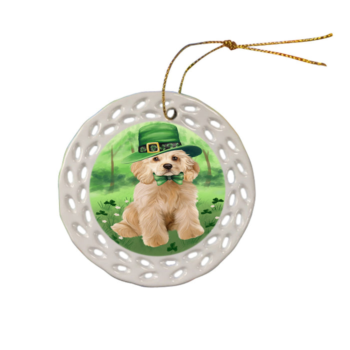 St. Patricks Day Irish Portrait Cocker Spaniel Dog Ceramic Doily Ornament DPOR57941