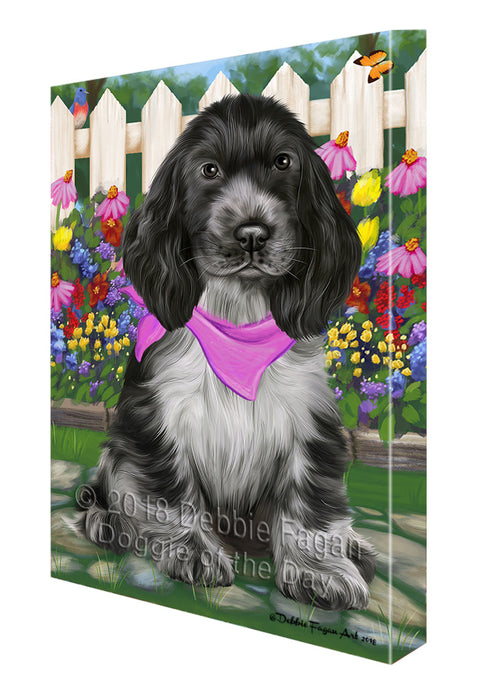 Spring Floral Cocker Spaniel Dog Canvas Print Wall Art Décor CVS87083