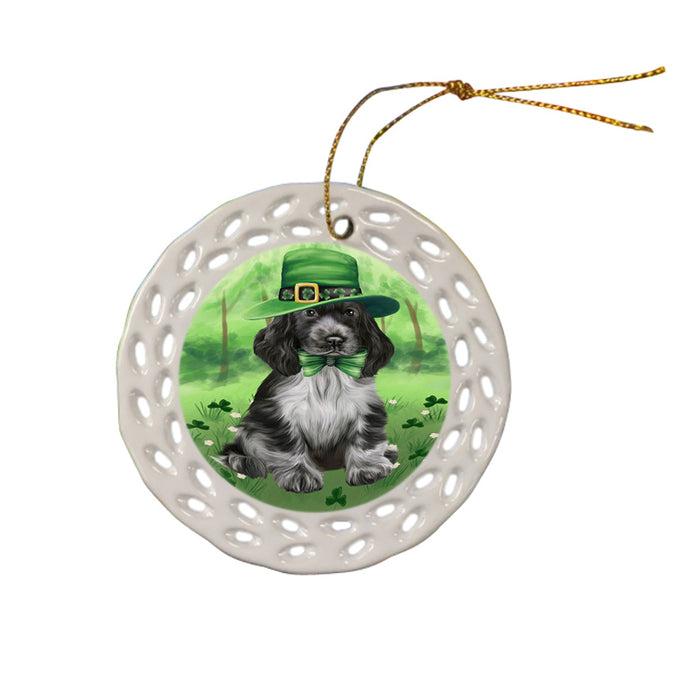 St. Patricks Day Irish Portrait Cocker Spaniel Dog Ceramic Doily Ornament DPOR57942