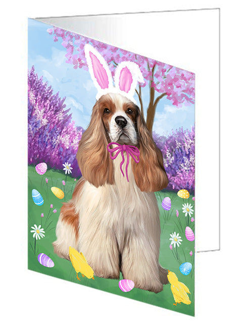 Easter Holiday Cocker Spaniel Dog Handmade Artwork Assorted Pets Greeting Cards and Note Cards with Envelopes for All Occasions and Holiday Seasons GCD76208