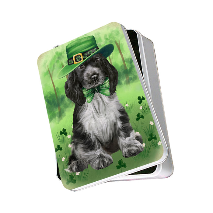 St. Patricks Day Irish Portrait Cocker Spaniel Dog Photo Storage Tin PITN56945