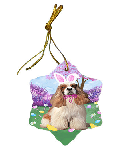 Easter Holiday Cocker Spaniel Dog Star Porcelain Ornament SPOR57299