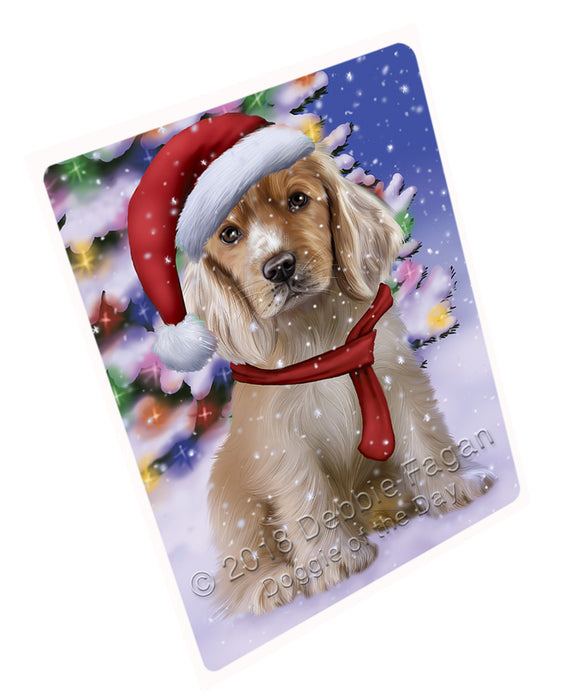 Winterland Wonderland Cocker Spaniel Dog In Christmas Holiday Scenic Background Cutting Board C65697