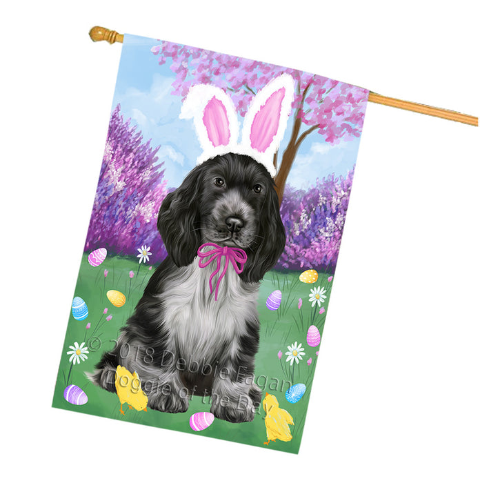 Easter Holiday Cocker Spaniel Dog House Flag FLG57604