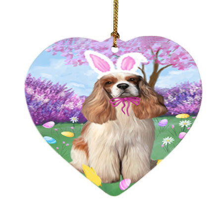 Easter Holiday Cocker Spaniel Dog Heart Christmas Ornament HPOR57299