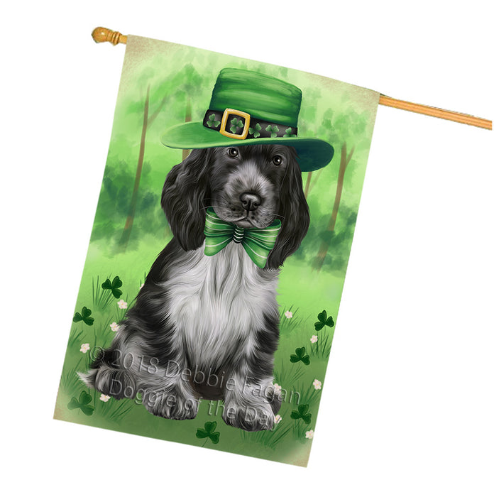 St. Patricks Day Irish Portrait Cocker Spaniel Dog House Flag FLG65026