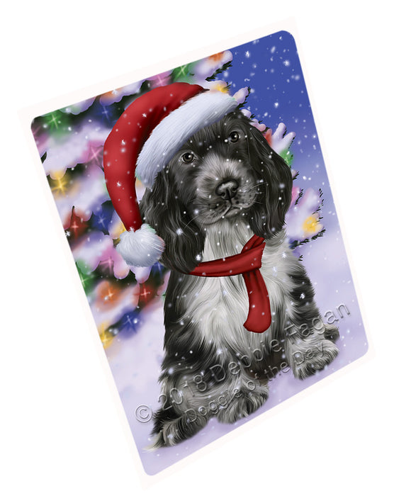 Winterland Wonderland Cocker Spaniel Dog In Christmas Holiday Scenic Background Cutting Board C65700
