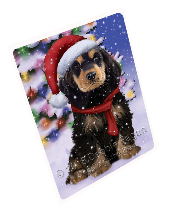 Winterland Wonderland Cocker Spaniel Dog In Christmas Holiday Scenic Background Cutting Board C65703