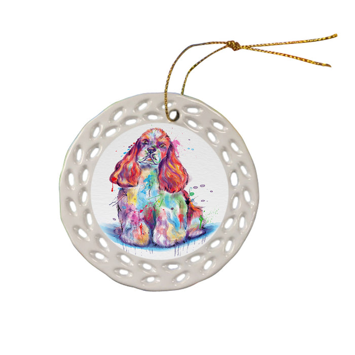 Watercolor Cocker Spaniel Dog Ceramic Doily Ornament DPOR57433