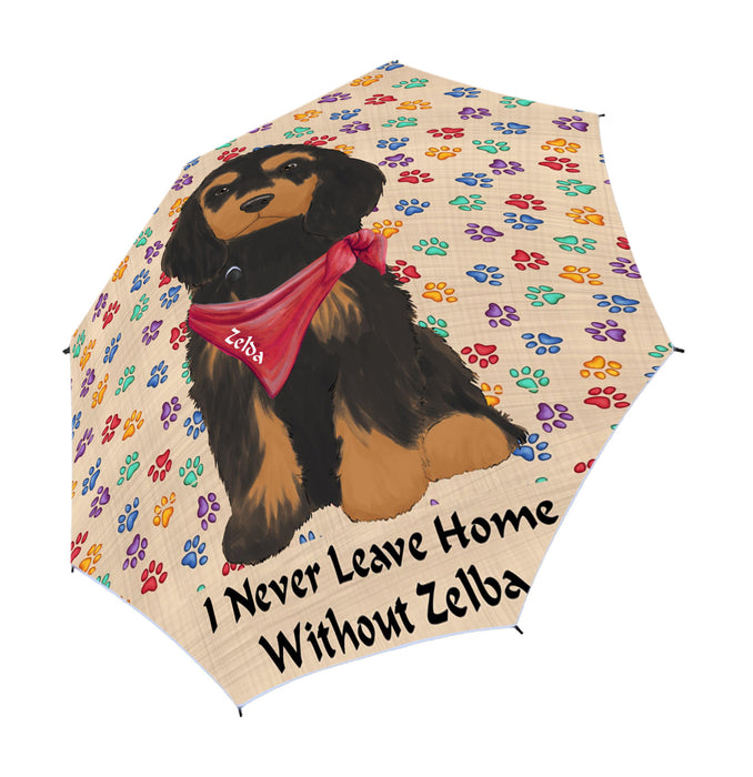 Custom Pet Name Personalized I never Leave Home Cocker Spaniel Dog Semi-Automatic Foldable Umbrella