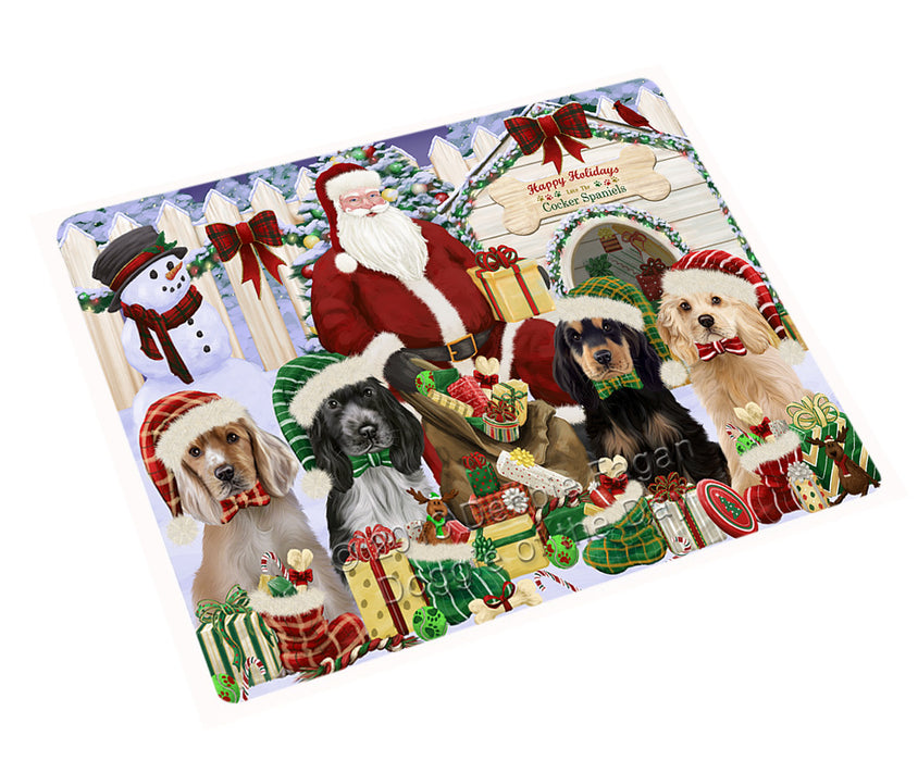 Christmas Dog House Cocker Spaniels Dog Large Refrigerator / Dishwasher Magnet RMAG75792