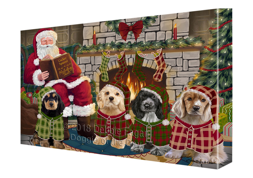 Christmas Cozy Holiday Tails Cocker Spaniels Dog Canvas Print Wall Art Décor CVS116000