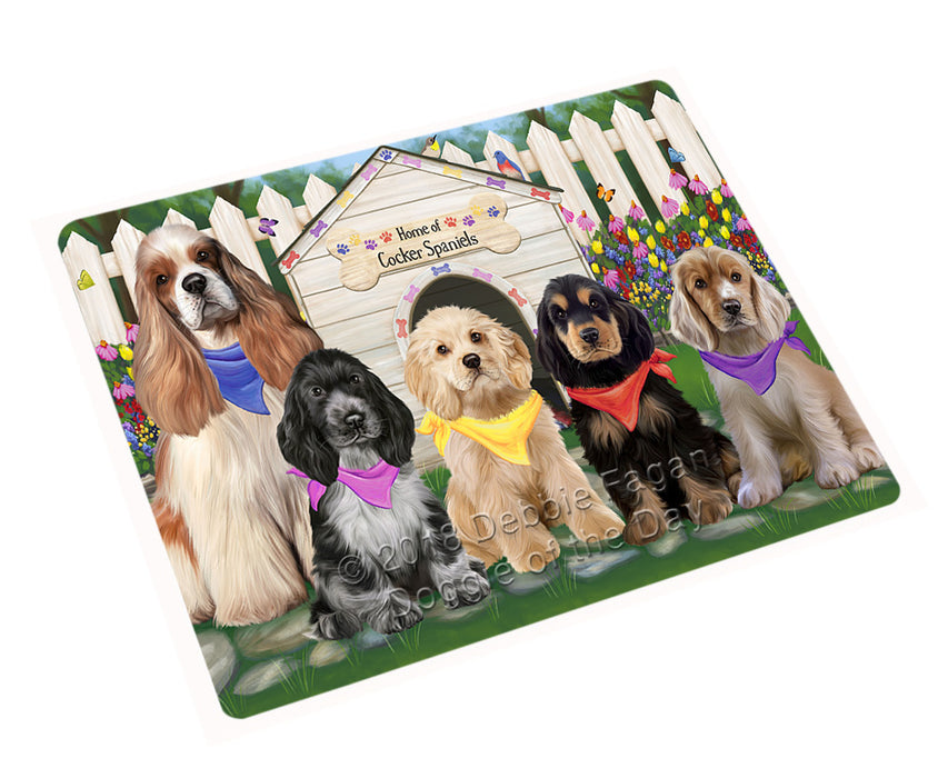 Spring Dog House Cocker Spaniels Dog Large Refrigerator / Dishwasher Magnet RMAG73416